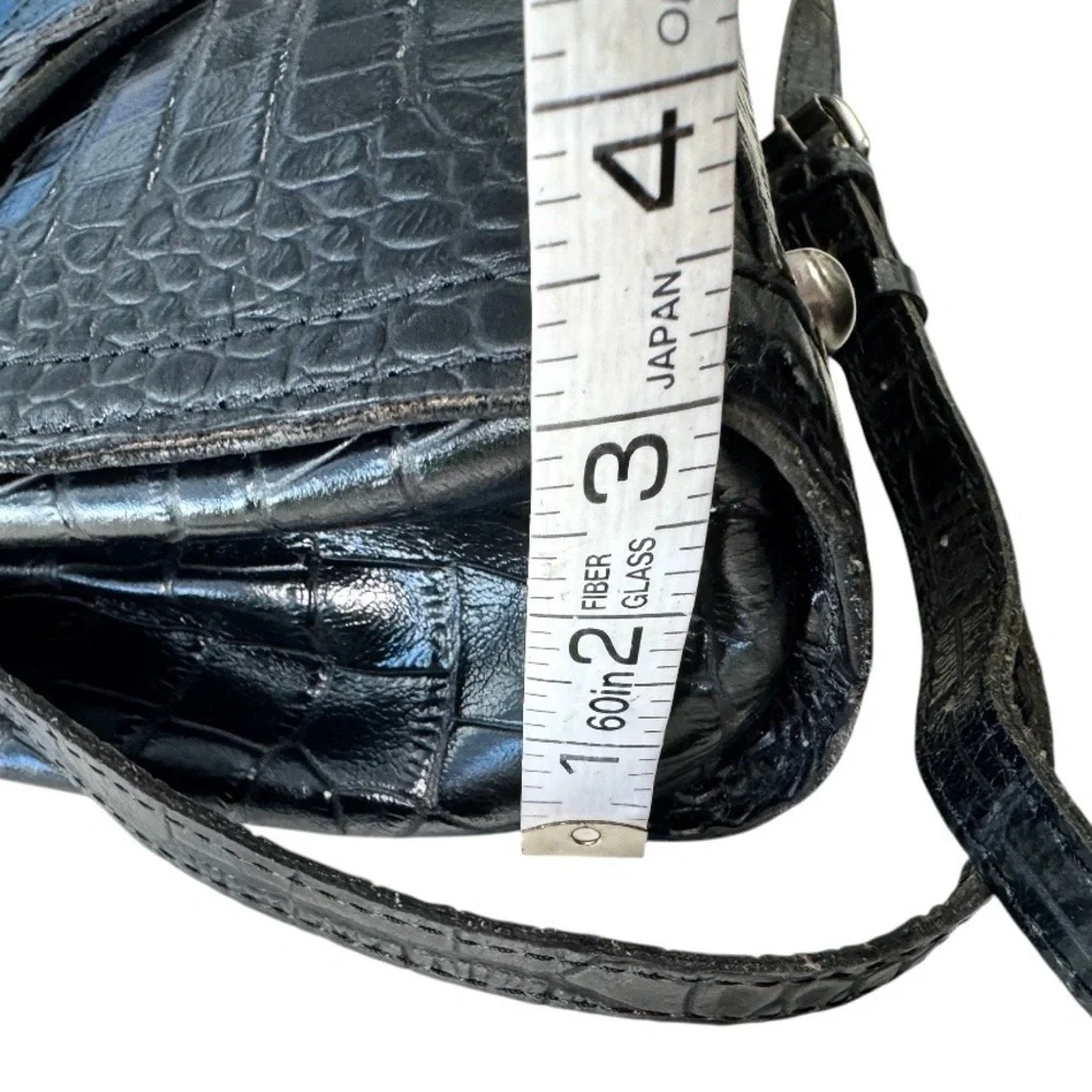 Patricia Nash - Croc Embossed Ashmore Crossbody Black Satchel